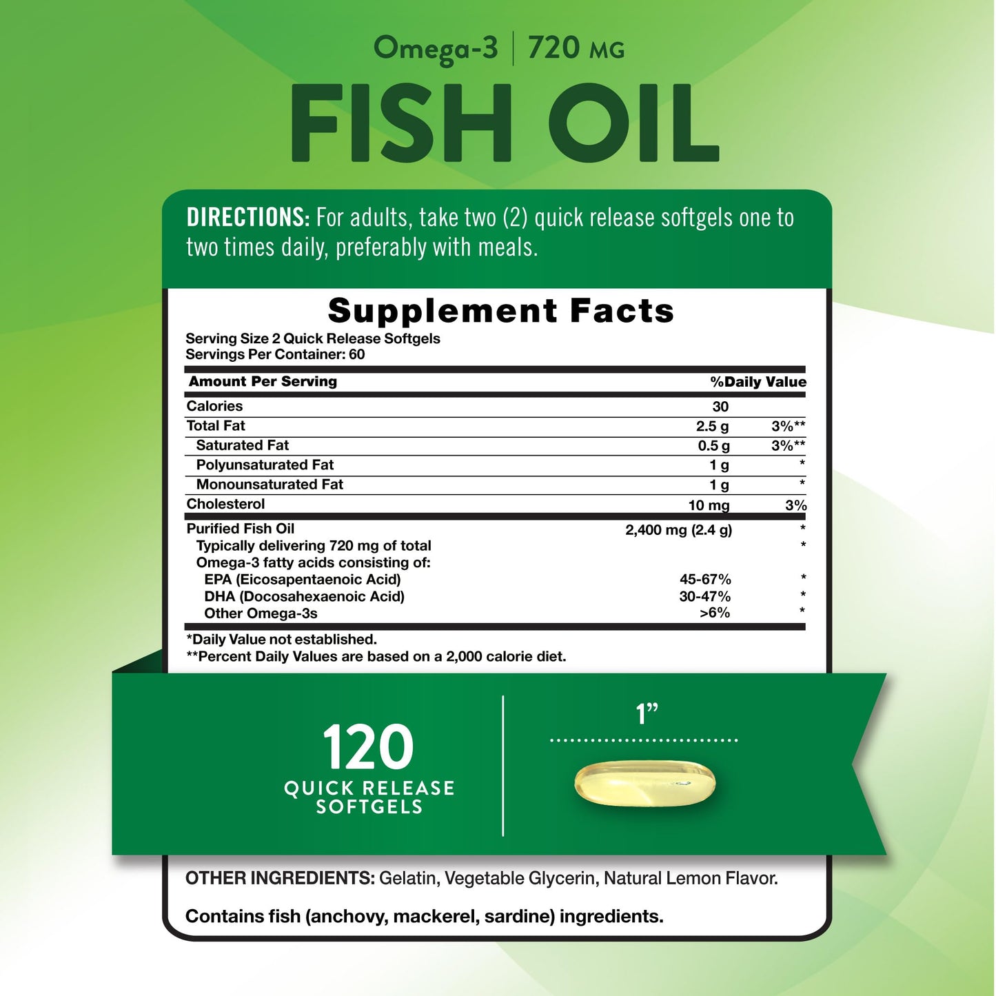 Nature's Truth Fish Oil Softgels 120