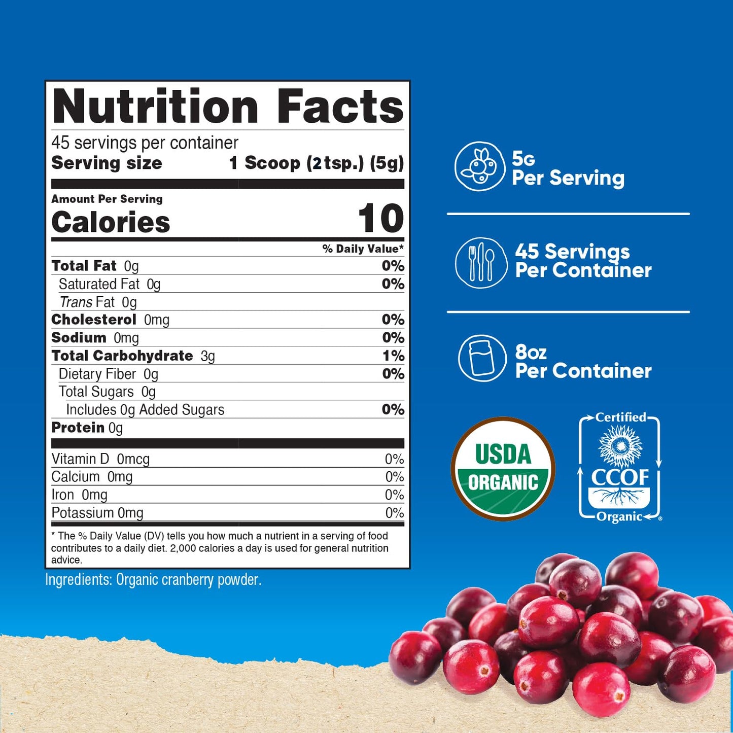 Nutricost Organic Cranberry Powder 8.1 oz Gluten-Free