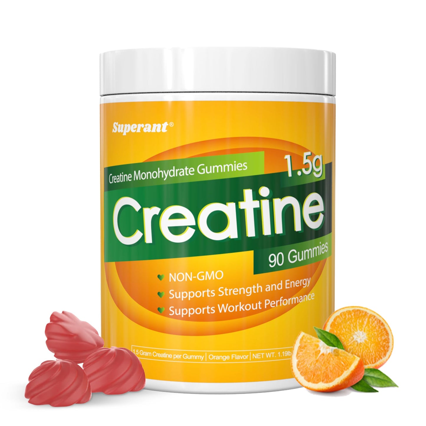SUPERANT Creatine Monohydrate Gummies, 90 Count
