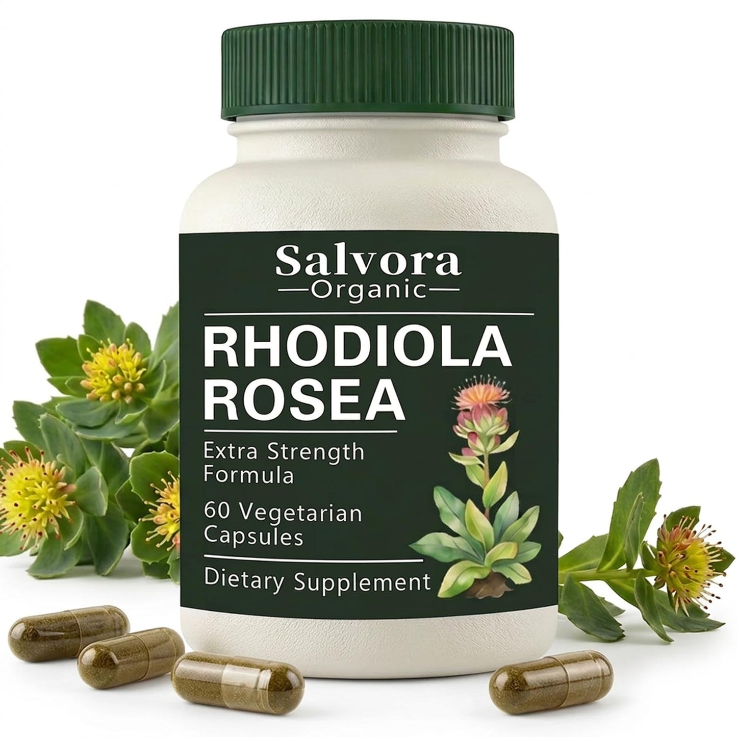 Salvora Organic Rhodiola Rosea Capsule, 60 Capsules