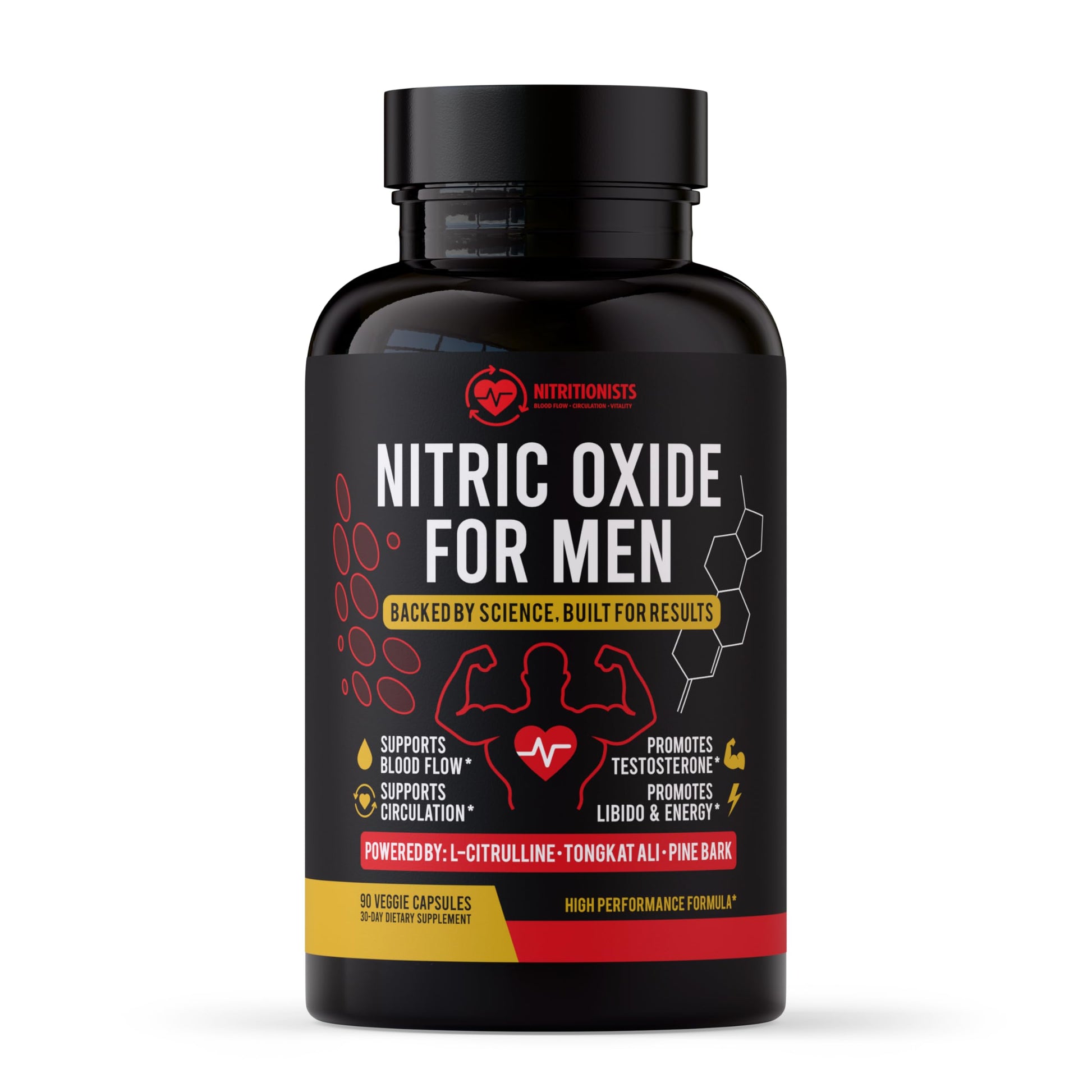 Nitritionists Nitric Oxide Supplement for Men, 90 Capsules