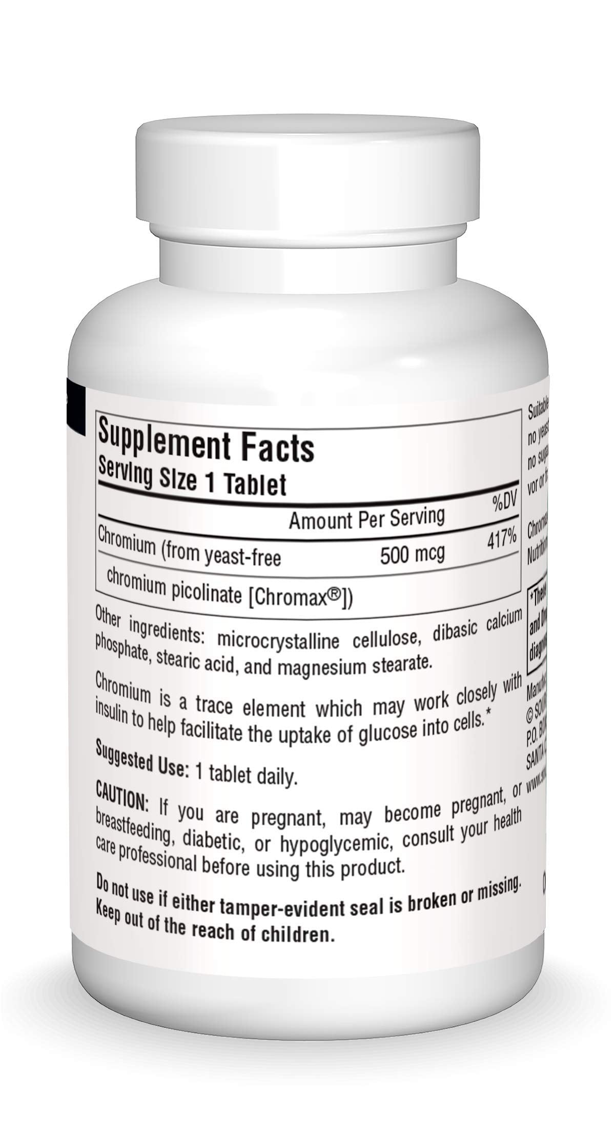 Source Naturals Ultra Chromium Picolinate 500 mcg Yeast-Free Dietary Supplement Tablets 60 Count