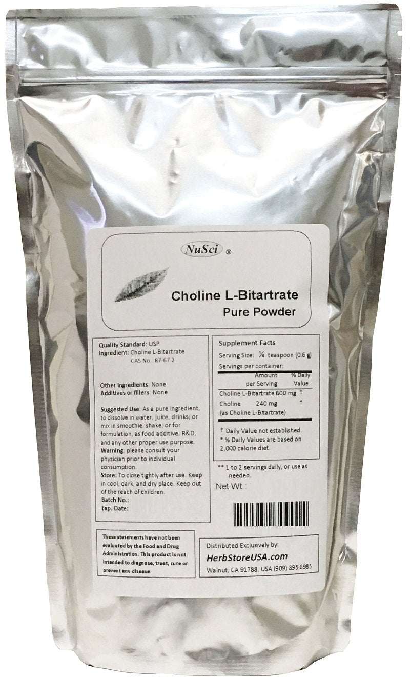 NuSci Choline L-Bitartrate Powder, 80 Ounce