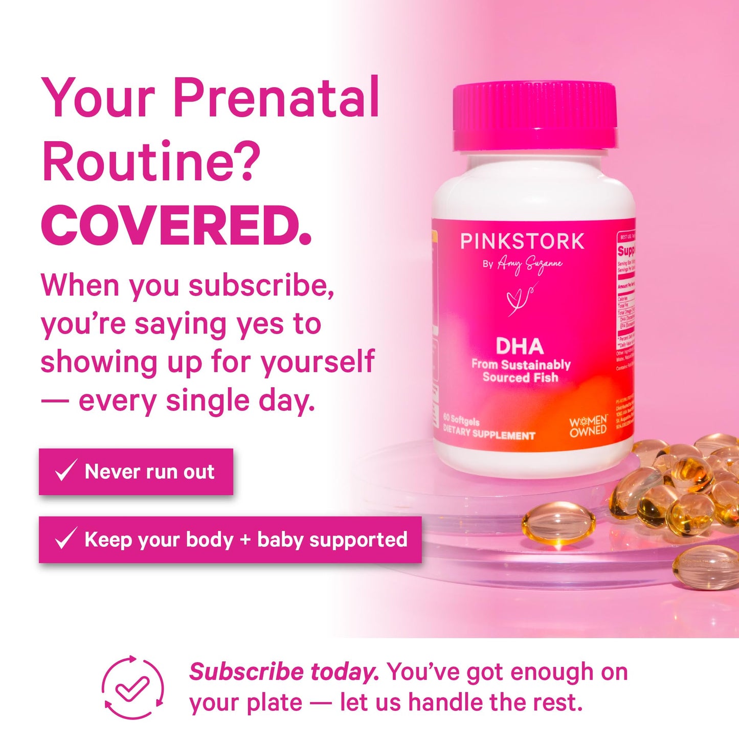 Pink Stork Omega-3 Fish Oil Capsules 60