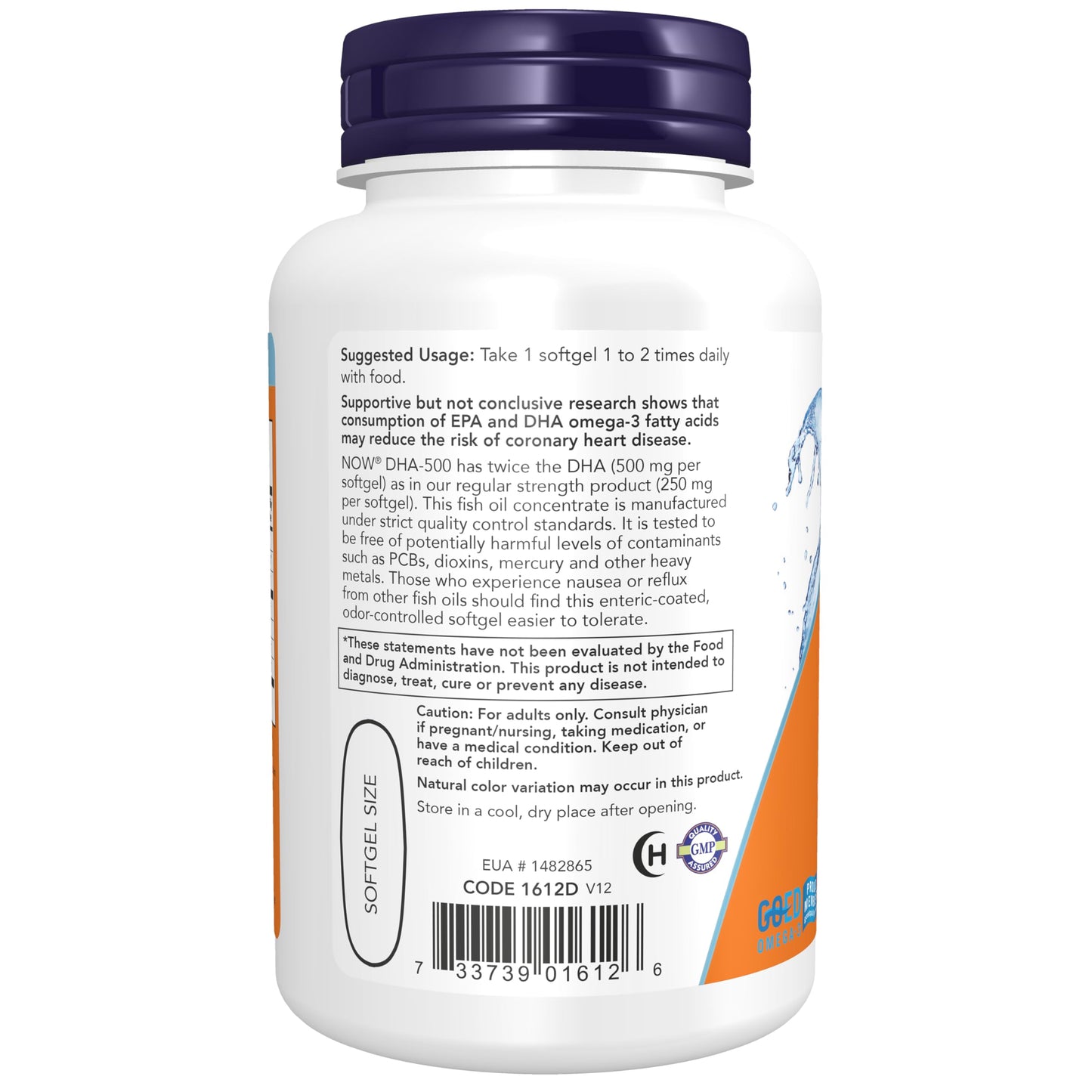 NOW Foods DHA-500 with 250 EPA, Molecularly Distilled Softgels 90