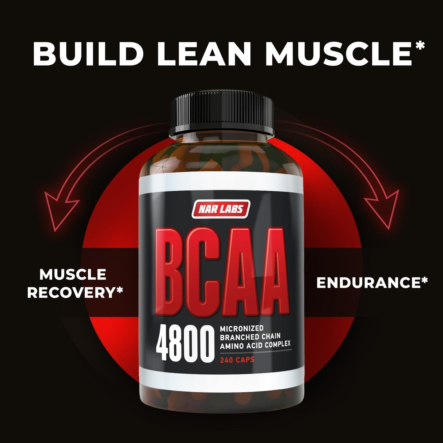 NAR LABS BCAA 4800 Capsules, 240 Count