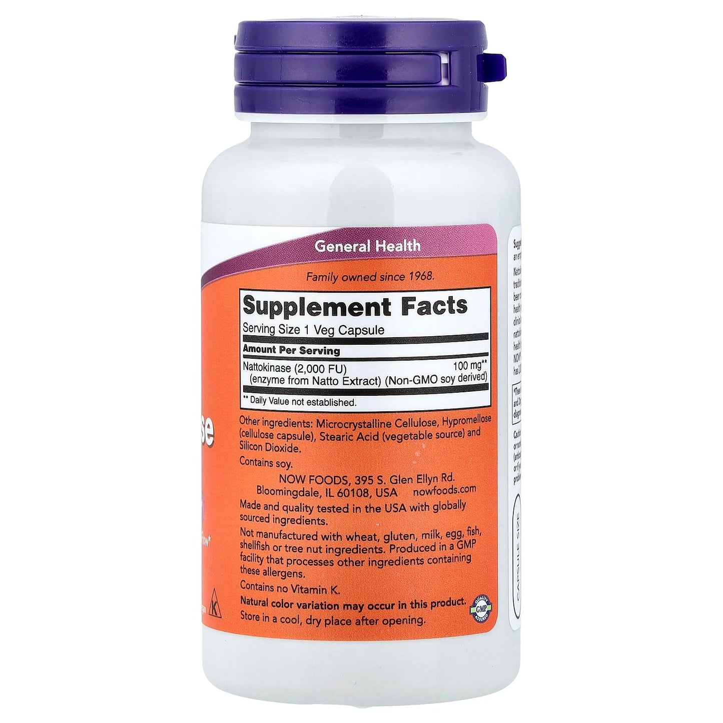 NOW Foods Nattokinase 100 mg Capsule, 120 Capsules