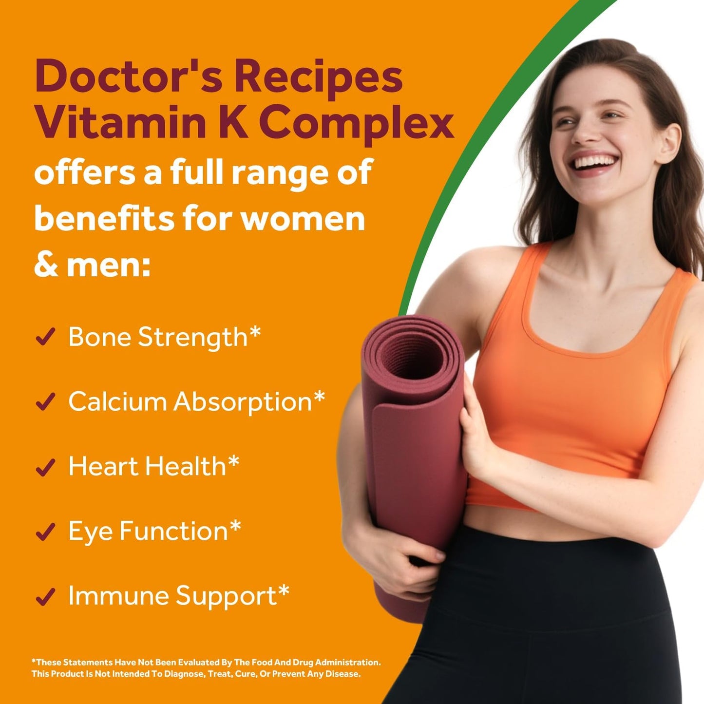 Doctor's Recipes Vitamin K with Vitamin A & D3, K1 + K2 (MK-7 & MK-4) Softgels 60