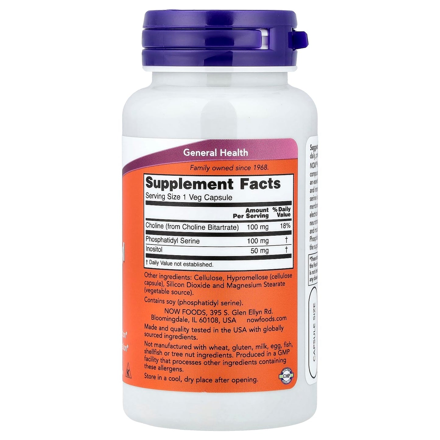 NOW Foods Phosphatidyl Serine 100 mg Capsules, 60 Count