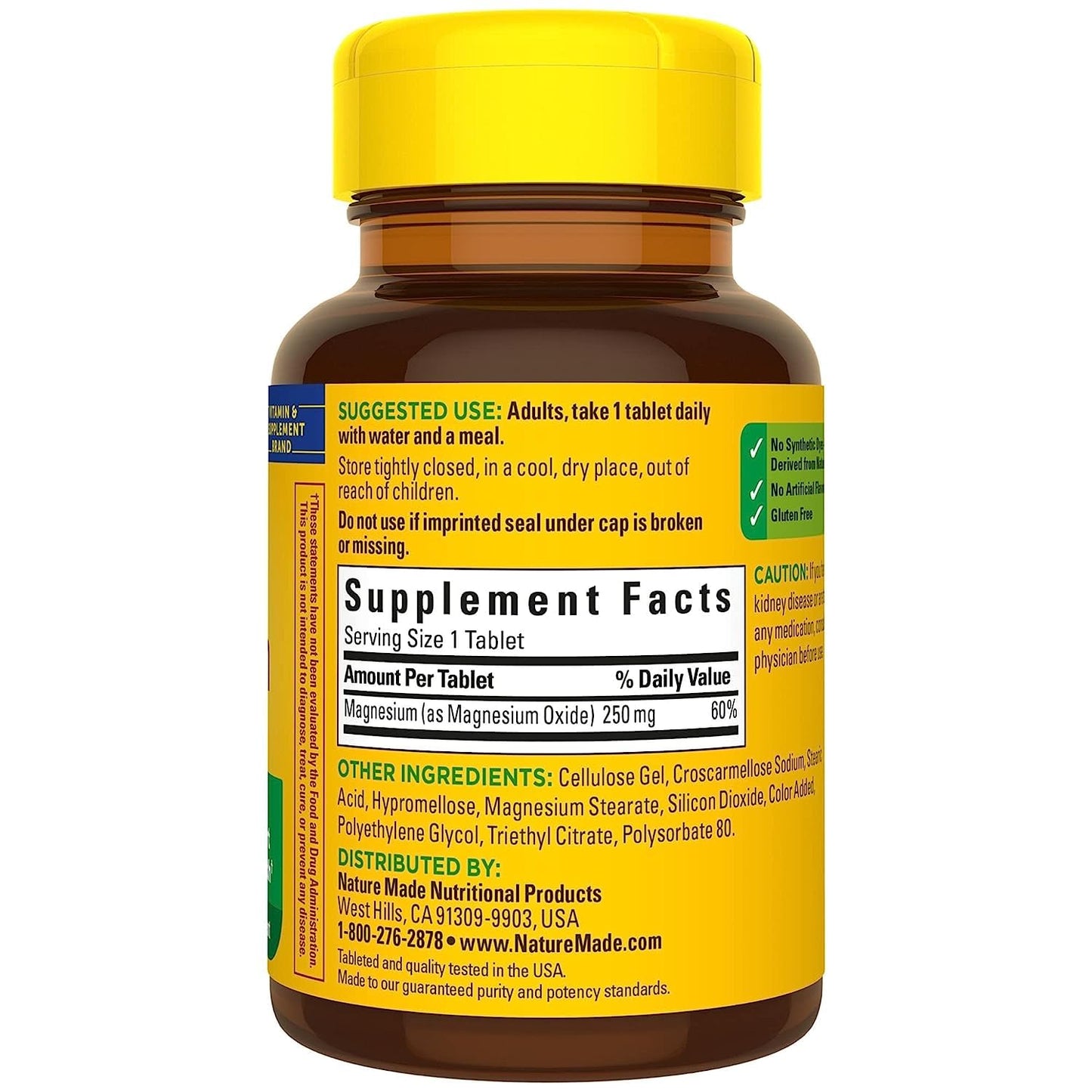 Nature Made Magnesium 250 mg Tablets, 100 ct