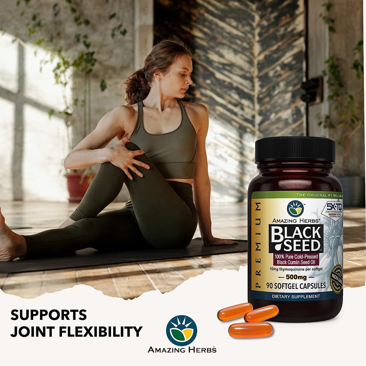 Amazing Herbs Premium Black Seed Oil 90 Capsules