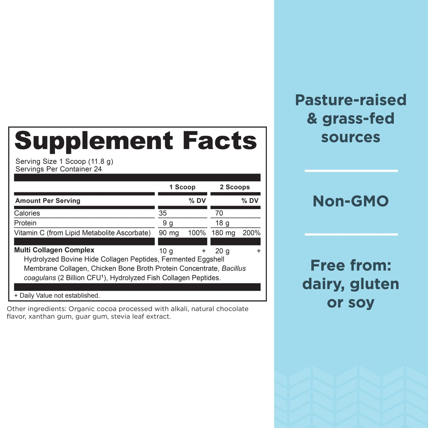 Ancient Nutrition Collagen Peptides Powder Multi Collagen Protein Chocolate, 24 Servings