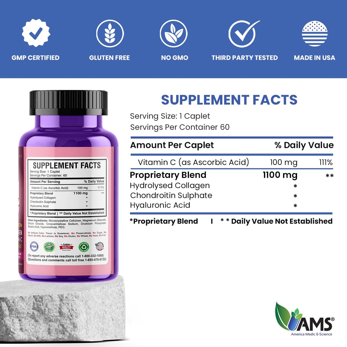 America Medic & Science Colla Caps Caplets 60