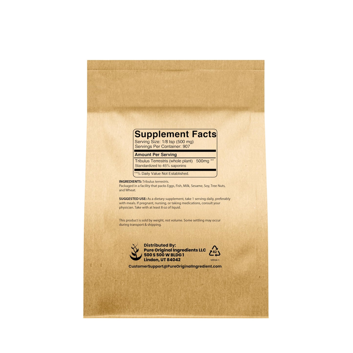 Pure Original Ingredients Tribulus Terrestris Powder 16 Ounces