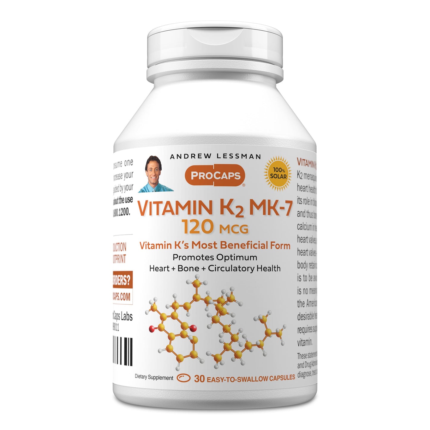 ANDREW LESSMAN Vitamin K2 MK7 120 mcg Capsules, 30 Count