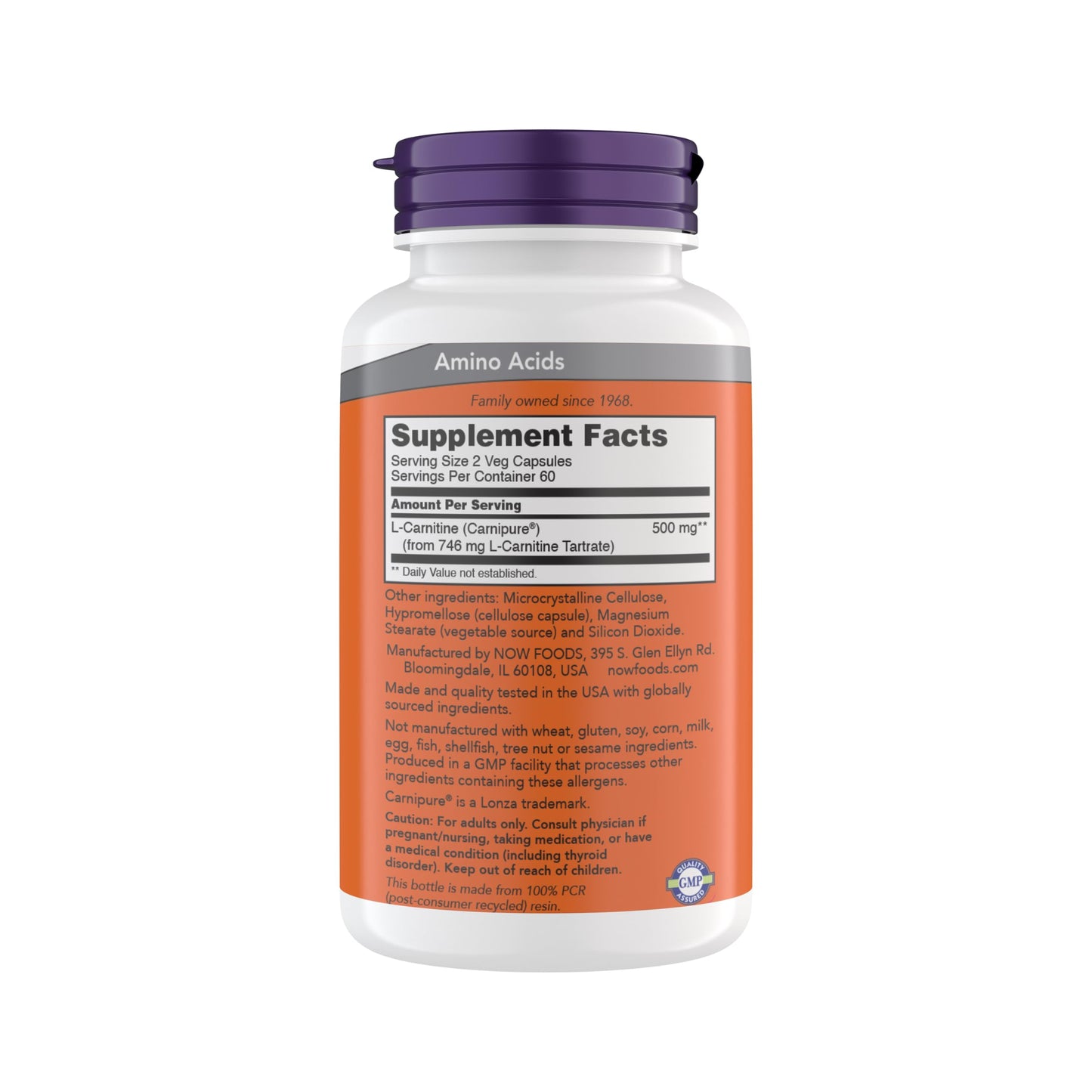 NOW Foods L-Carnitine 250 mg Capsules, 120 Count