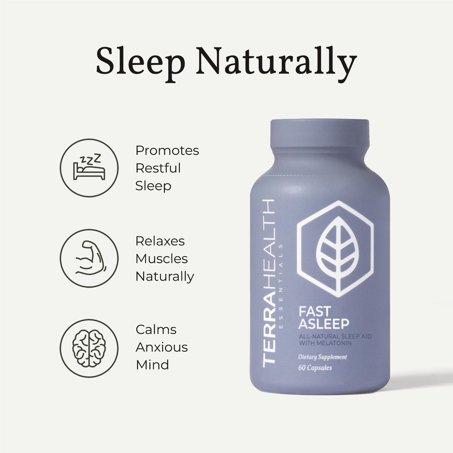Terra Health Essentials Fast Asleep Capsules, 60 Count