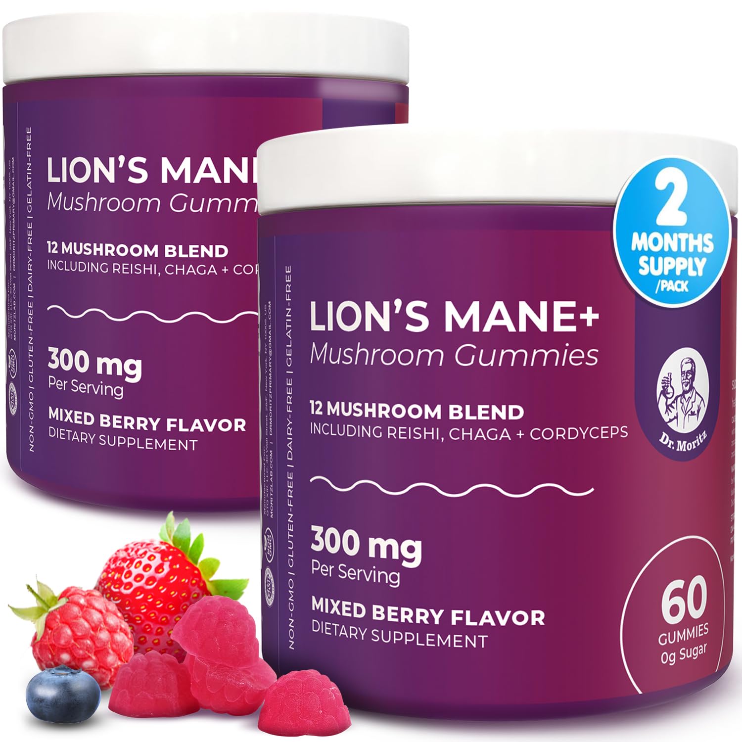 DR. MORITZ Lions Mane Gummies 120 Count