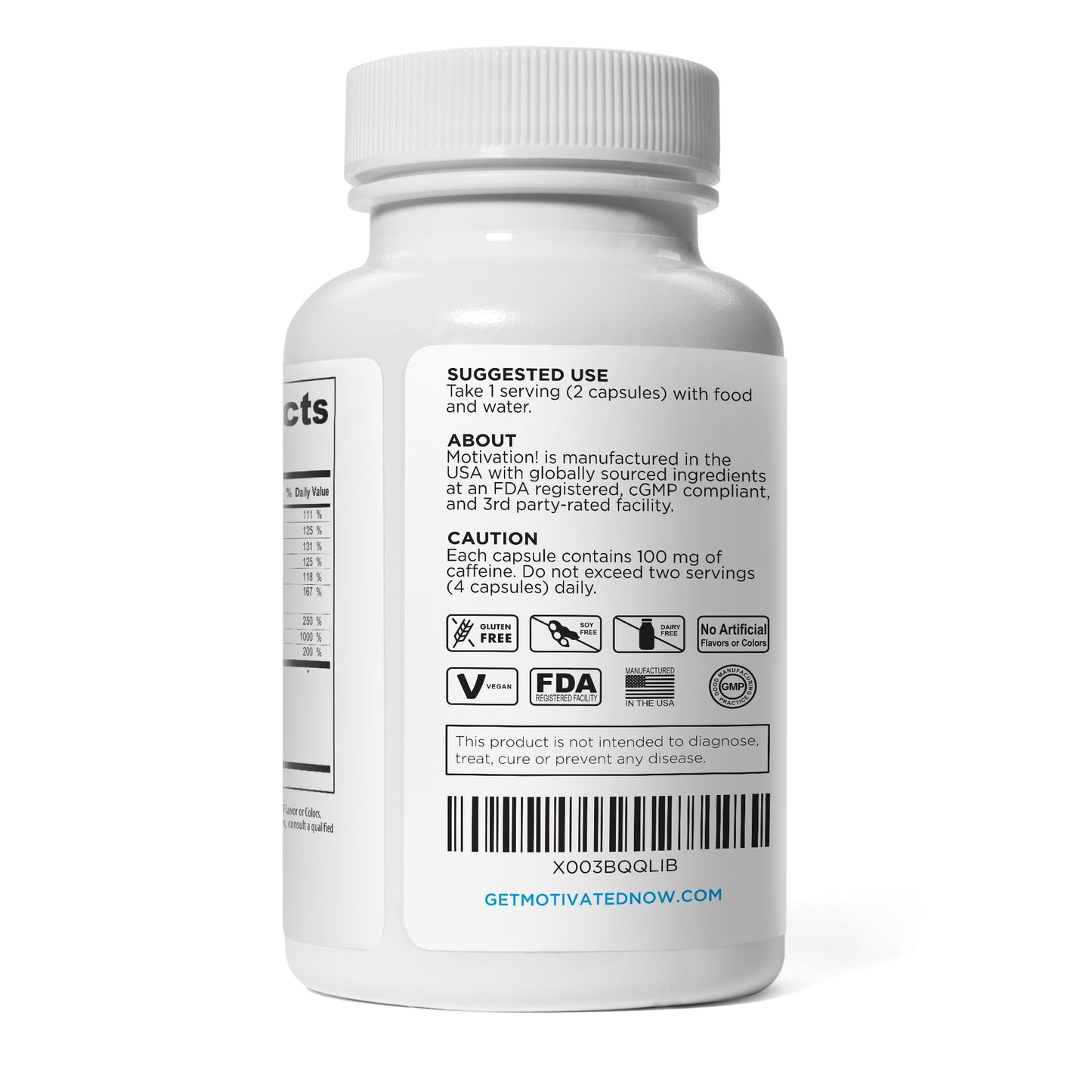 Motivation! Herbal Caffeine + Energy Capsules, 100 Capsules