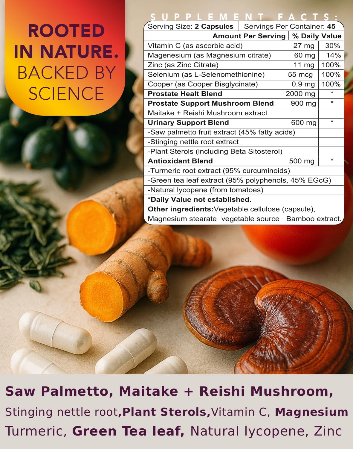ONE 365 Saw Palmetto Prostate Health and Urinary Support for Men 90 Capsules
