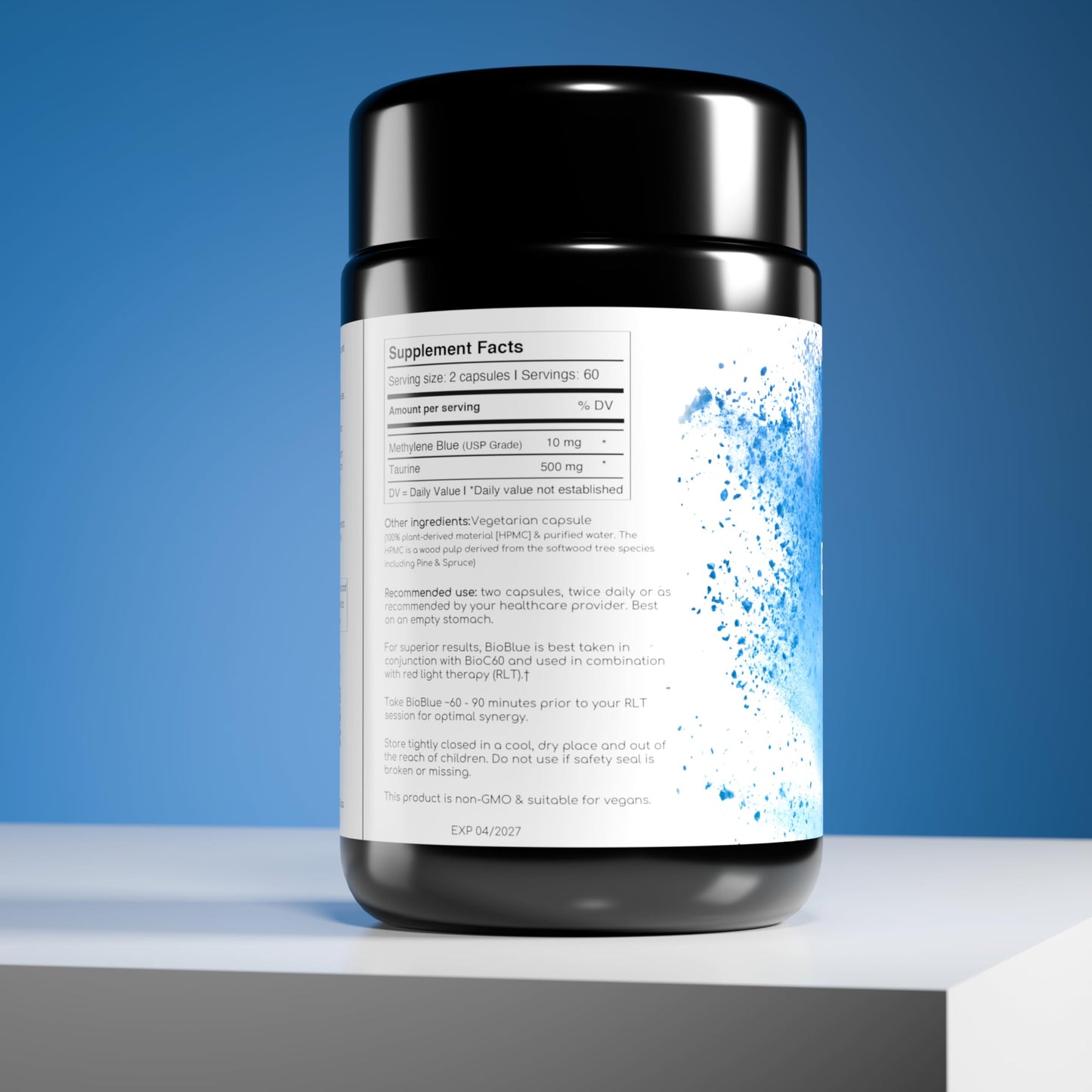 BIOLIGHT BioBlue Capsules – USP-Grade Methylene Blue + Taurine Capsules, 120 Count
