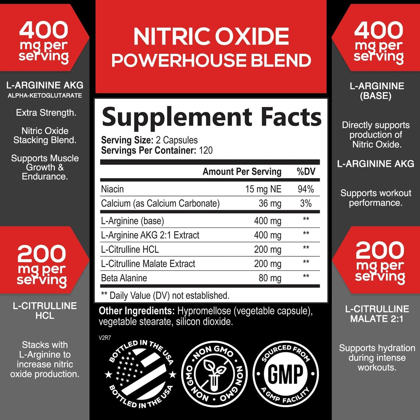 SILVERONYX Nitric Oxide Booster Capsules 240 Capsules
