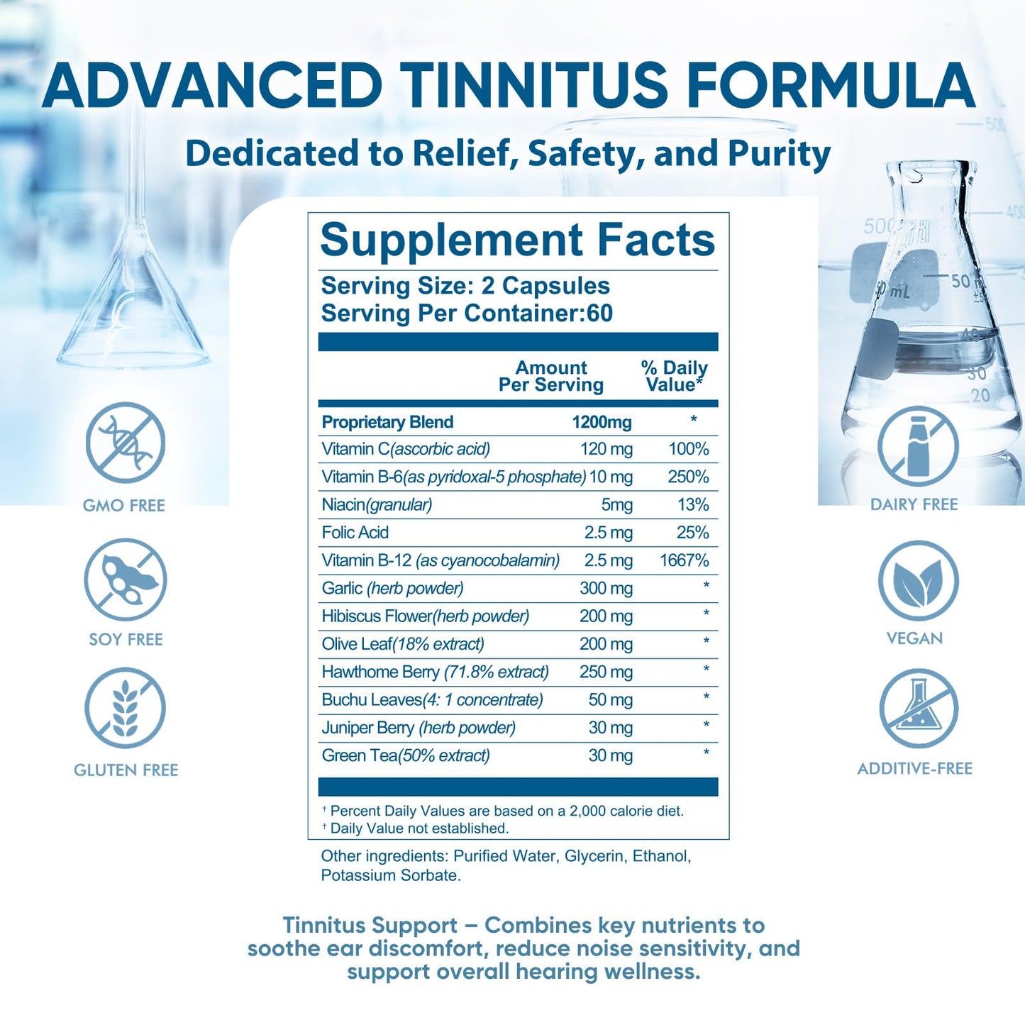 XORVA Tinnitus Relief for Ringing Ears 120 Capsules