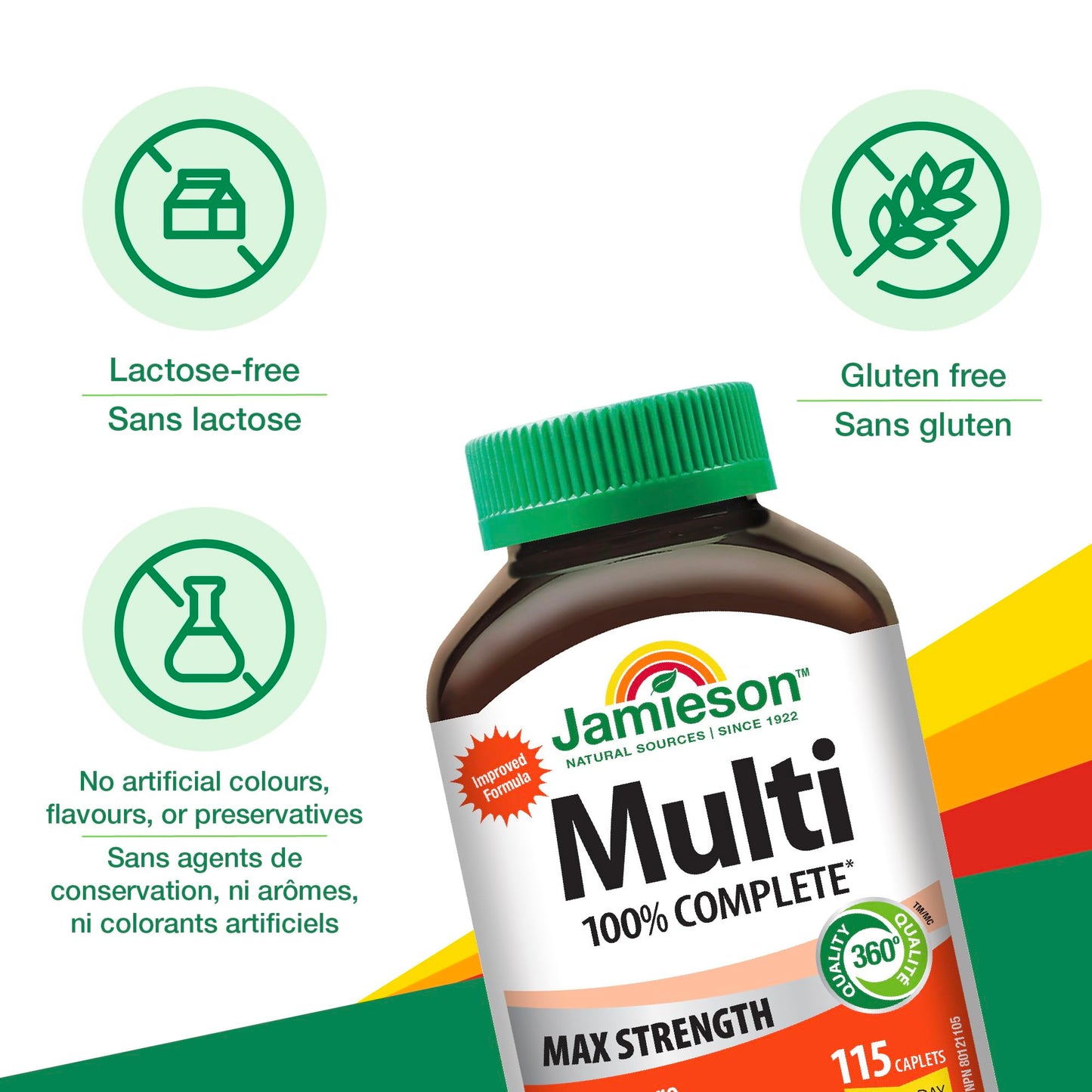 Jamieson 100% Complete Multivitamin Max Strength Formula Caplets 115