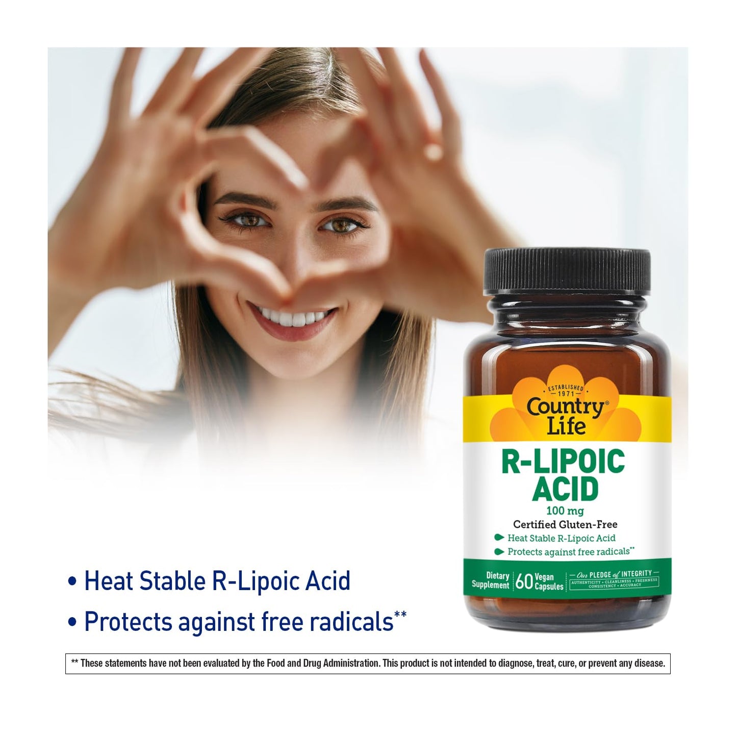 Country Life R-Alpha Lipoic Acid Complex 300mg - Alpha-Lipoic Acid 270mg & R-Lipoic Acid 30mg Capsules, 60 Count