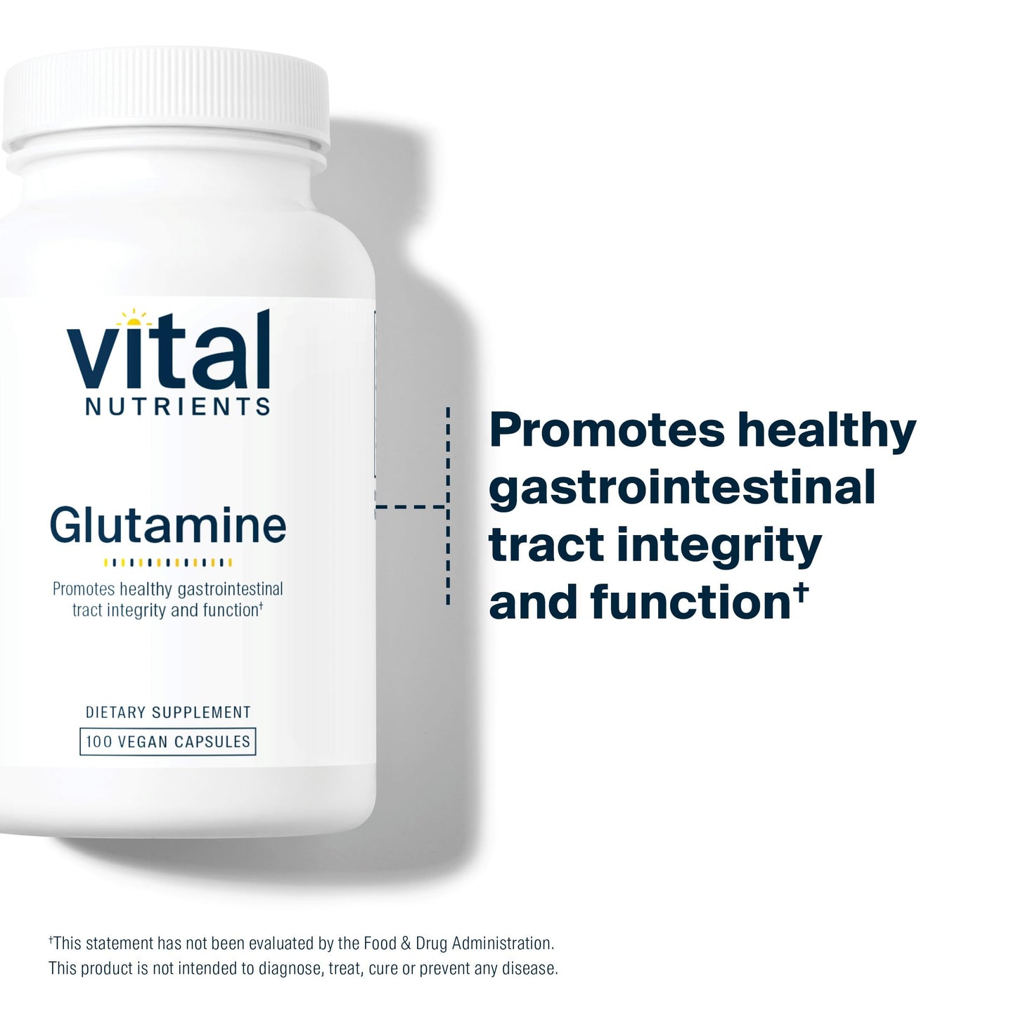 Vital Nutrients Glutamine 3400mg L-Glutamine Capsule, 90 Capsules
