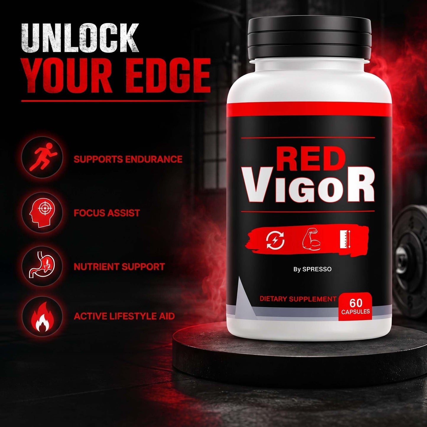 SPRESSO Red Vigor Capsules 60 Count