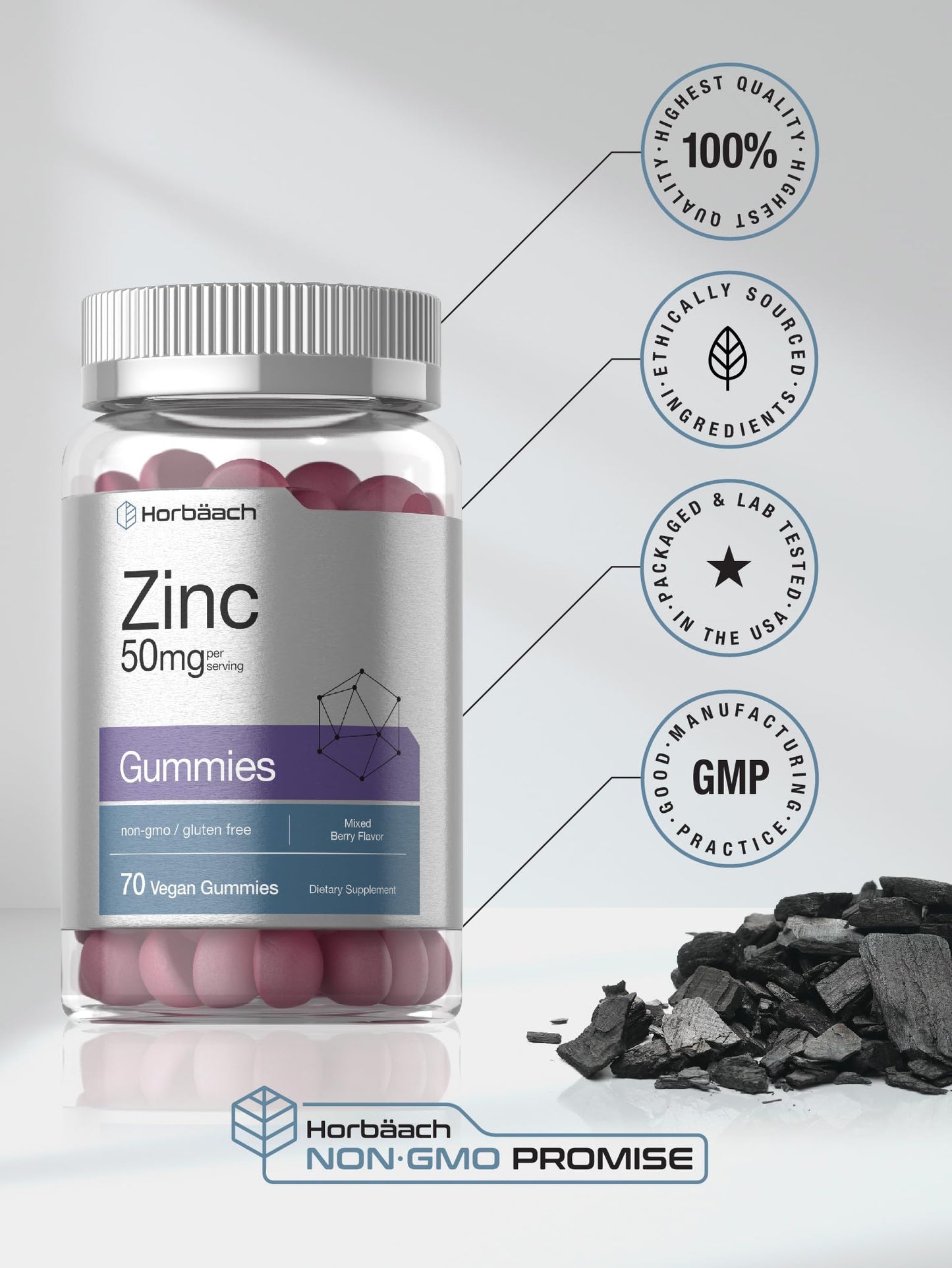 Horbäach Zinc Gummies 70 Count