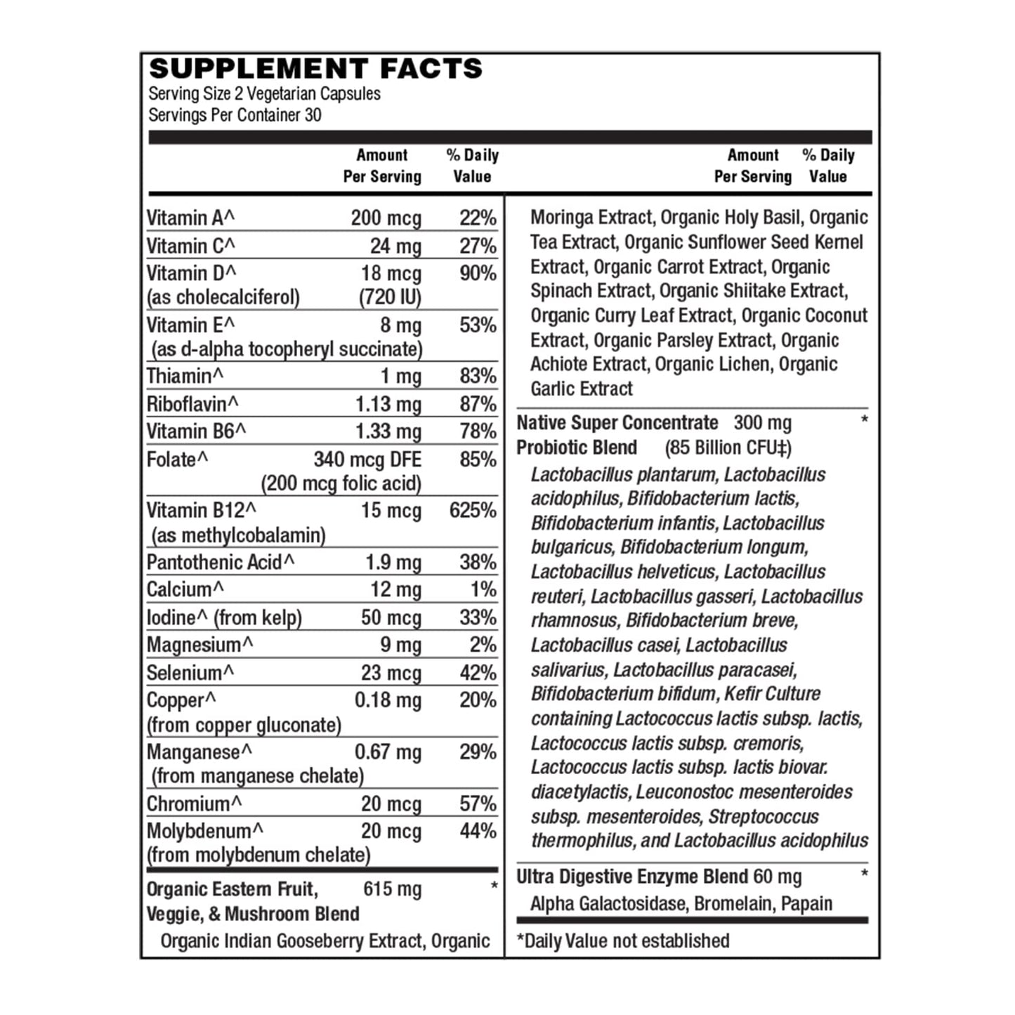 Holly Hill Health Foods Women's 85 Billion Probiotic Formula Capsules 60 Count