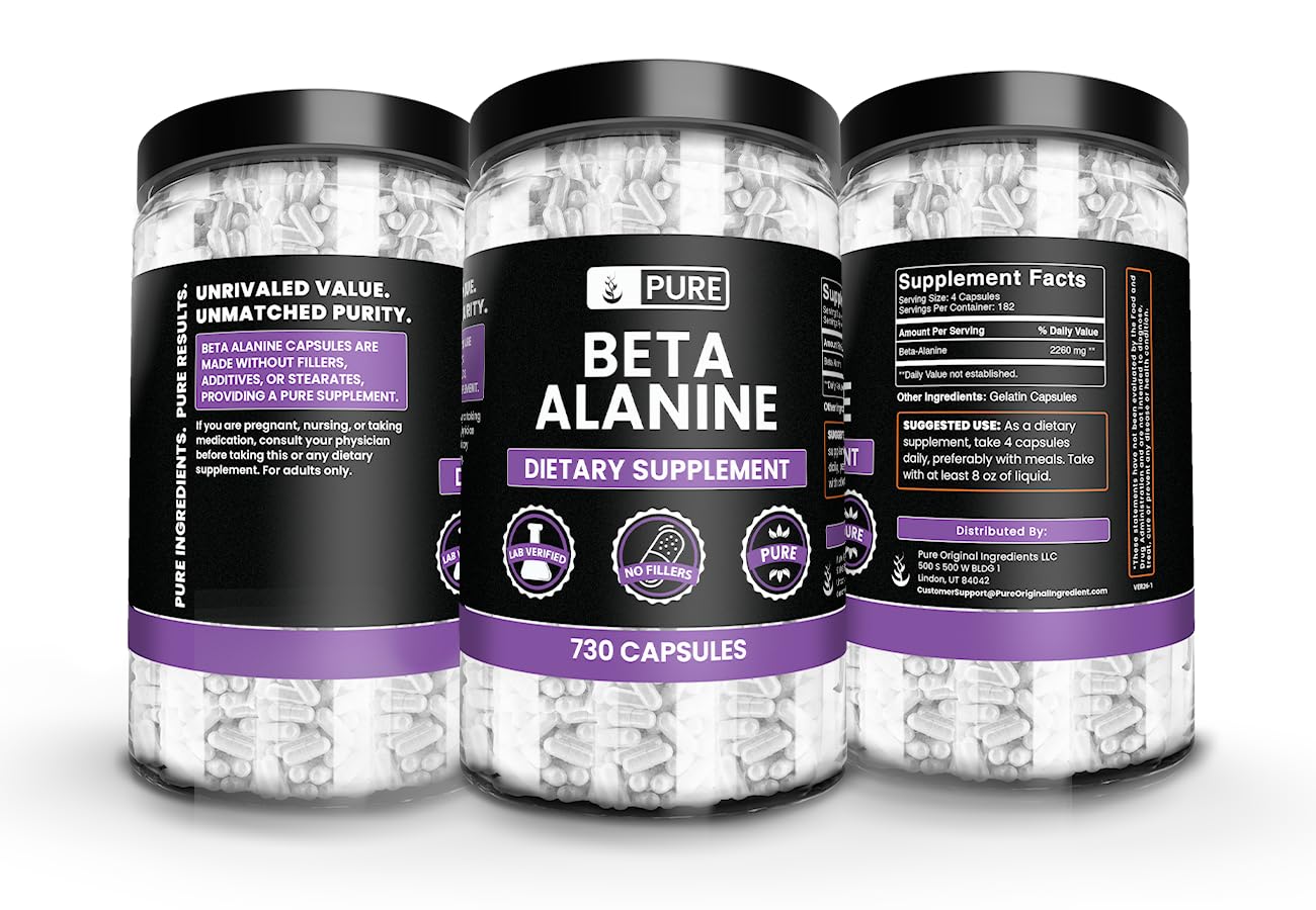 Pure Original Ingredients Beta Alanine Capsules 365