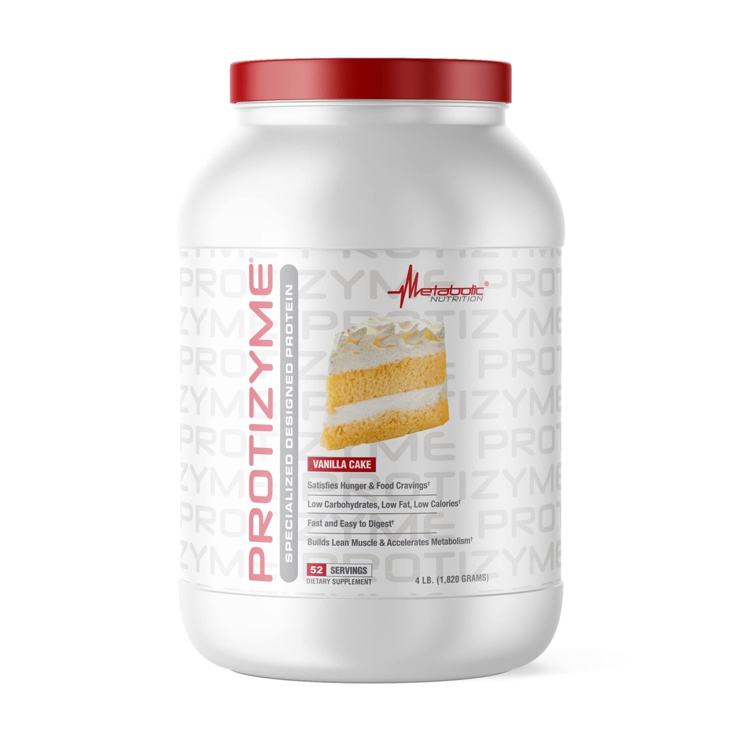 Metabolic Nutrition Protizyme 100% Whey Protein Powder Vanilla Cake, 32 Servings