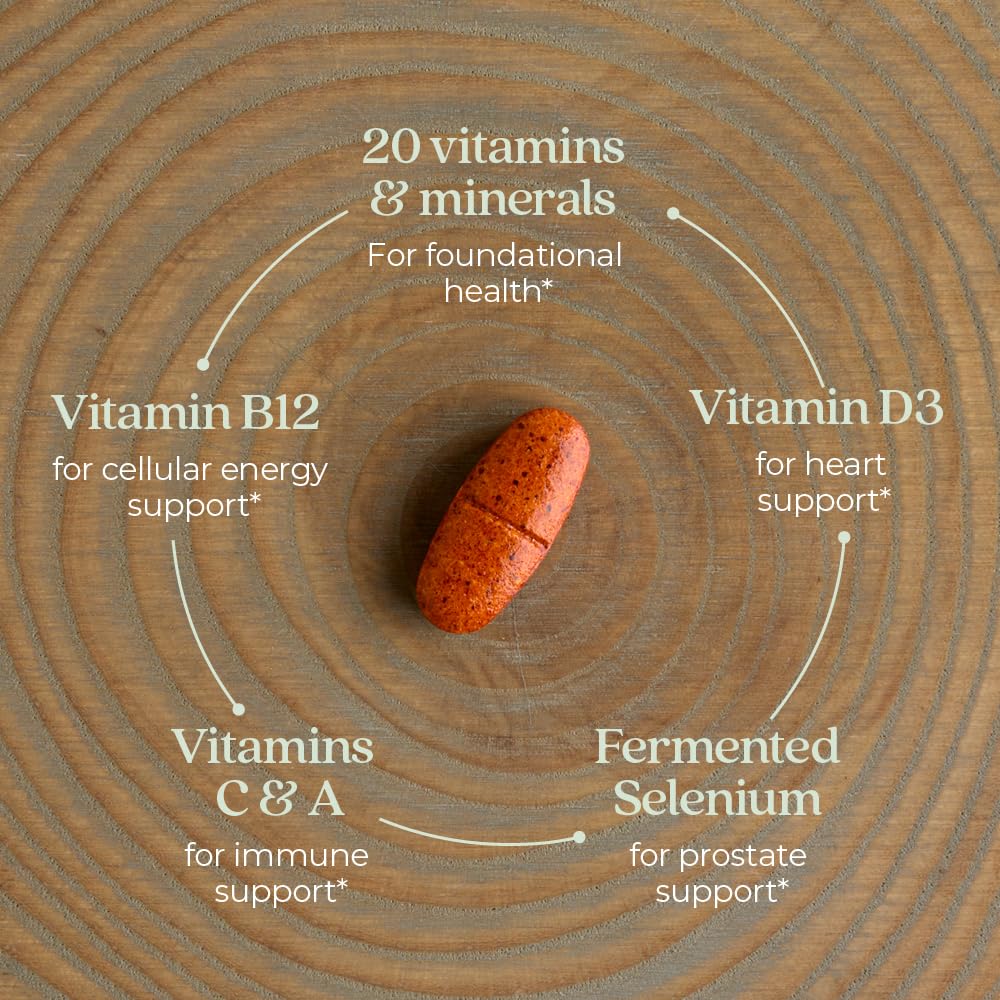 New Chapter Men’s Multivitamin 55+, Extra B6 & B12, D3, Astaxanthin, Vitamin C & Zinc, Immune, Heart, Cellular Energy, and Brain Health, Gentle on The Stomach, 192 Tablets