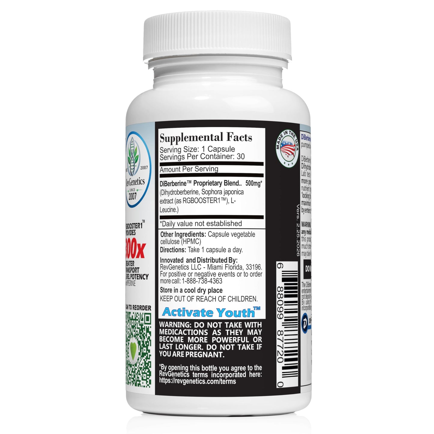 REVGENETICS DiBerberine Proprietary Blend 30 Capsules