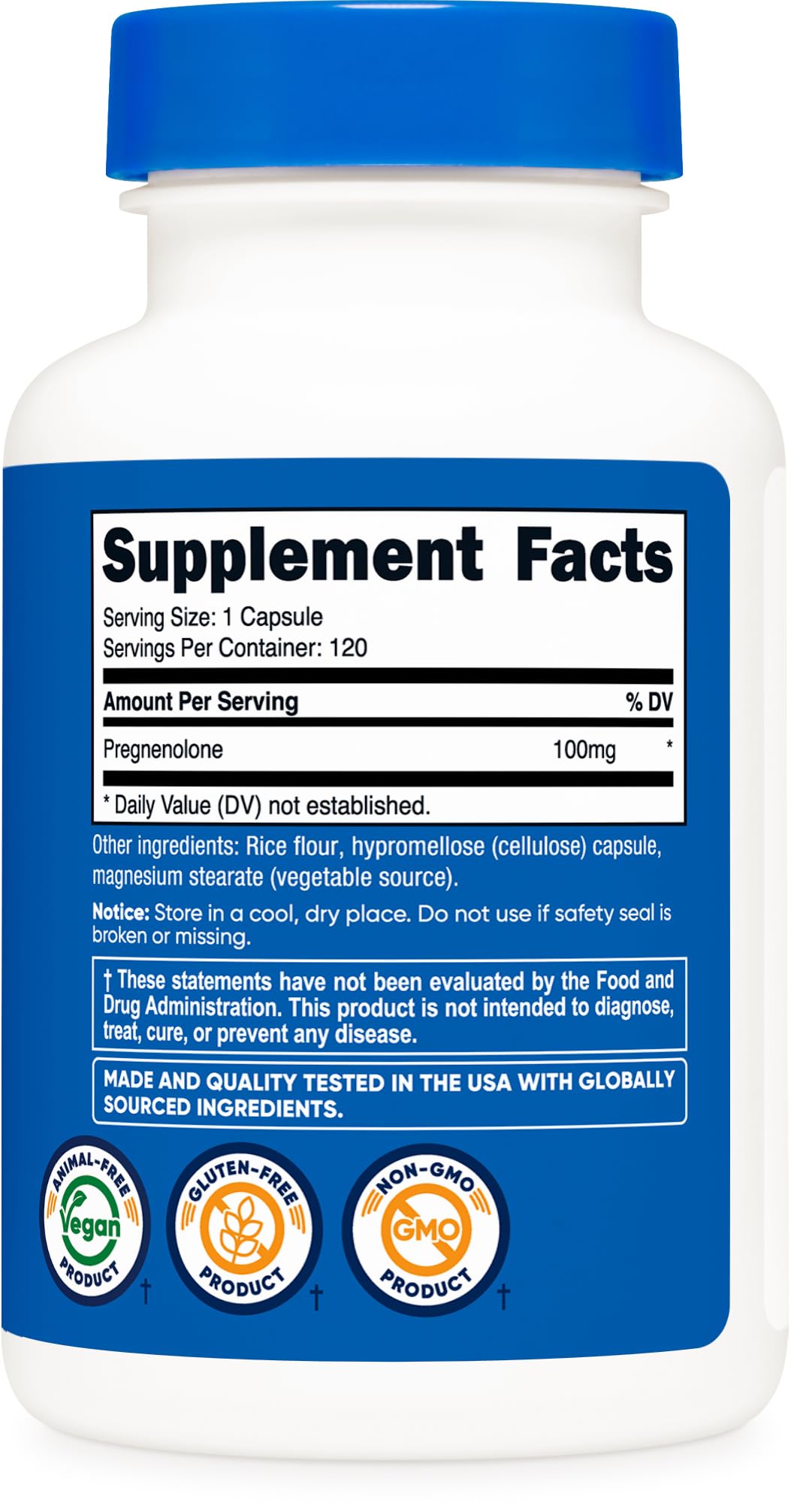 Nutricost Pregnenolone 100mg Capsules 120 Count