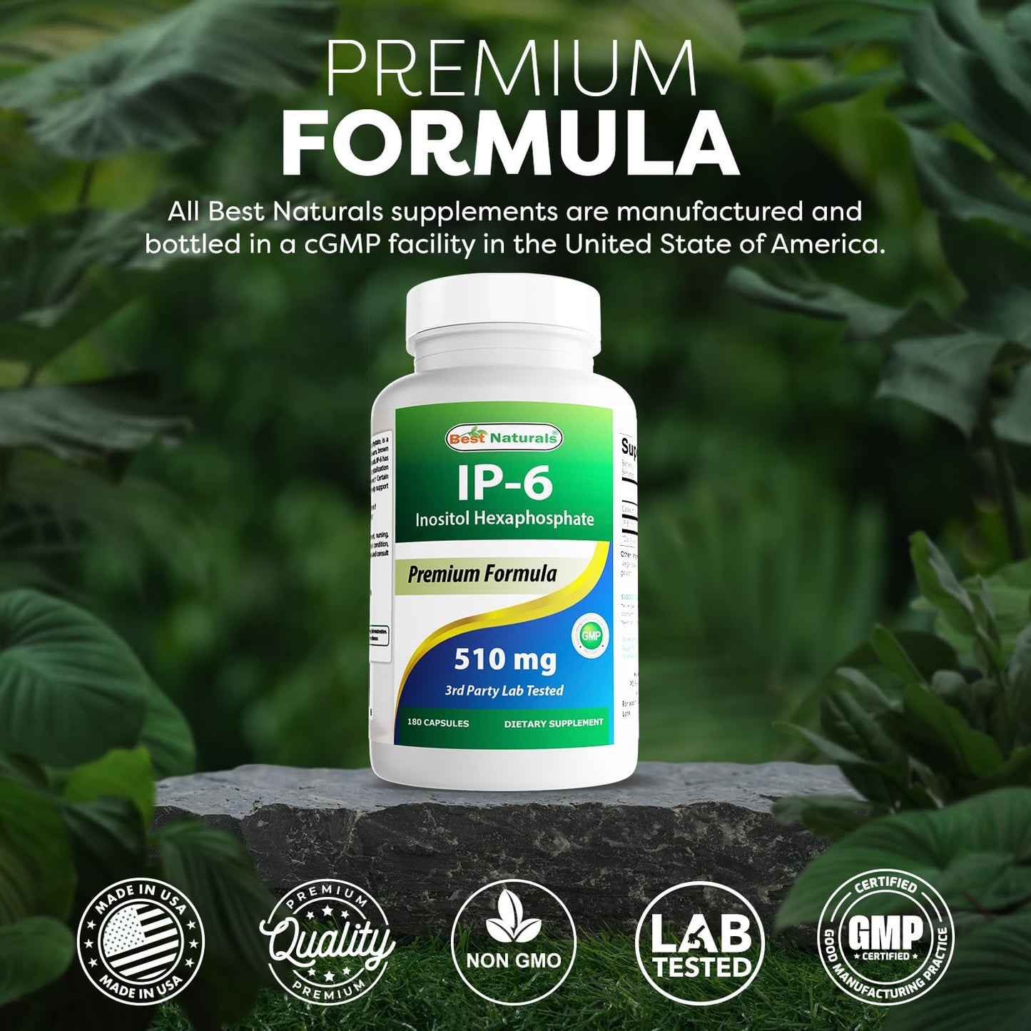 Best Naturals IP-6 510 mg Capsules, 180 Count