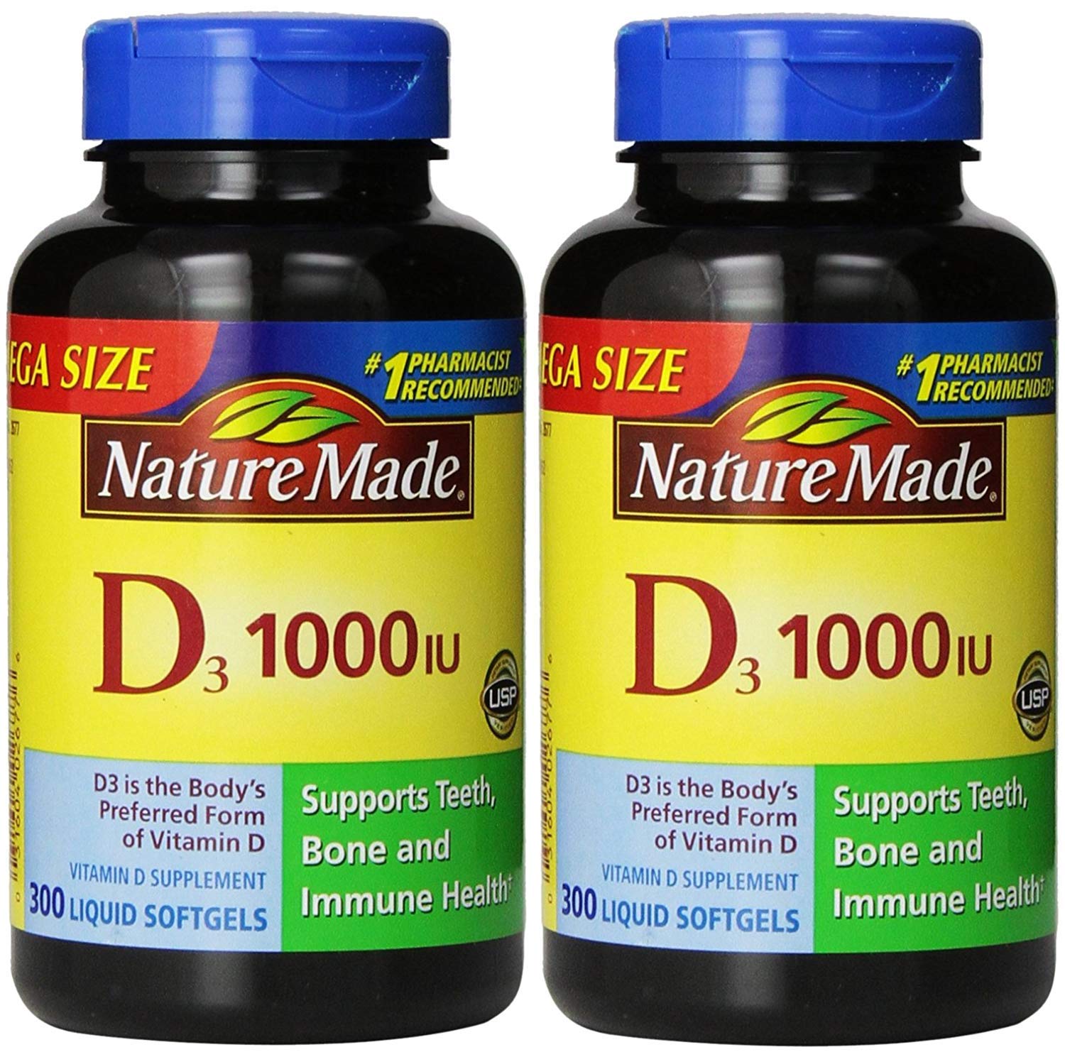 Nature Made Vitamin D3 1000 IU Softgels, 600 count
