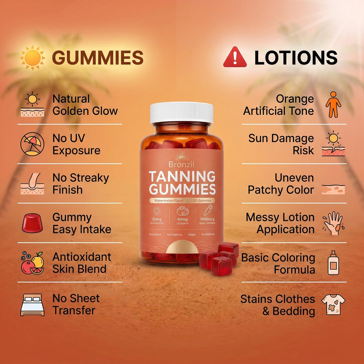 TAWODIUM Bronzii Tanning Gummies 60 Gummies