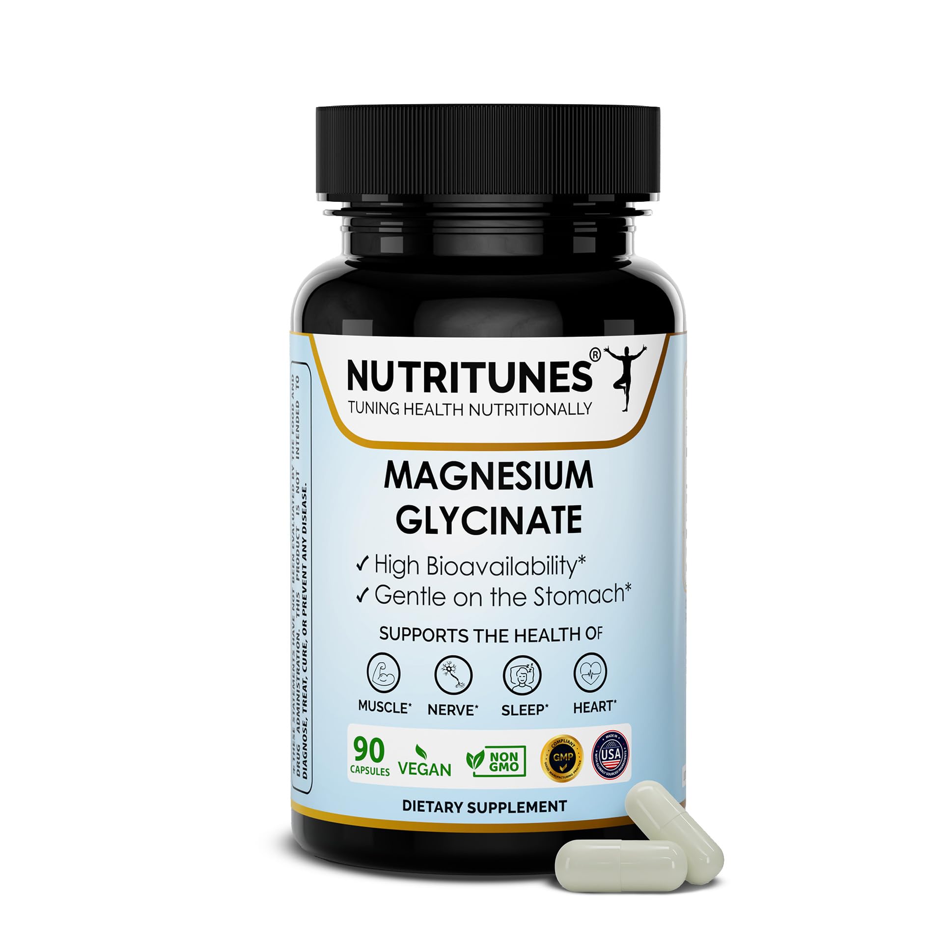 Nutritunes Magnesium Glycinate Capsule, 90 Count
