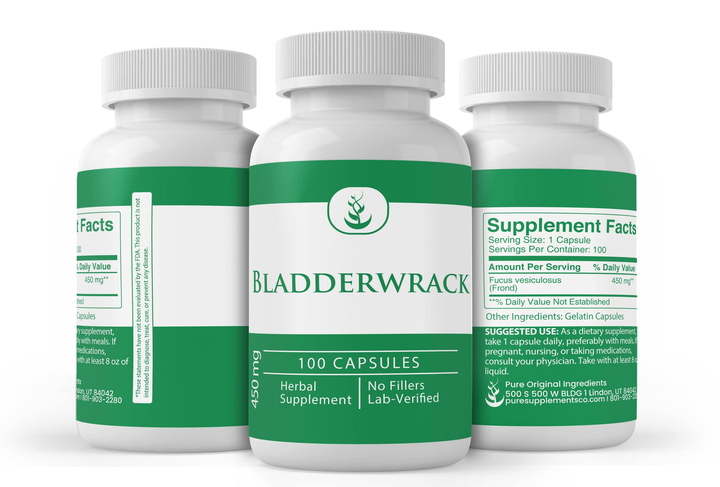 Pure Organic Ingredients Bladderwrack Capsules, 200 Capsules