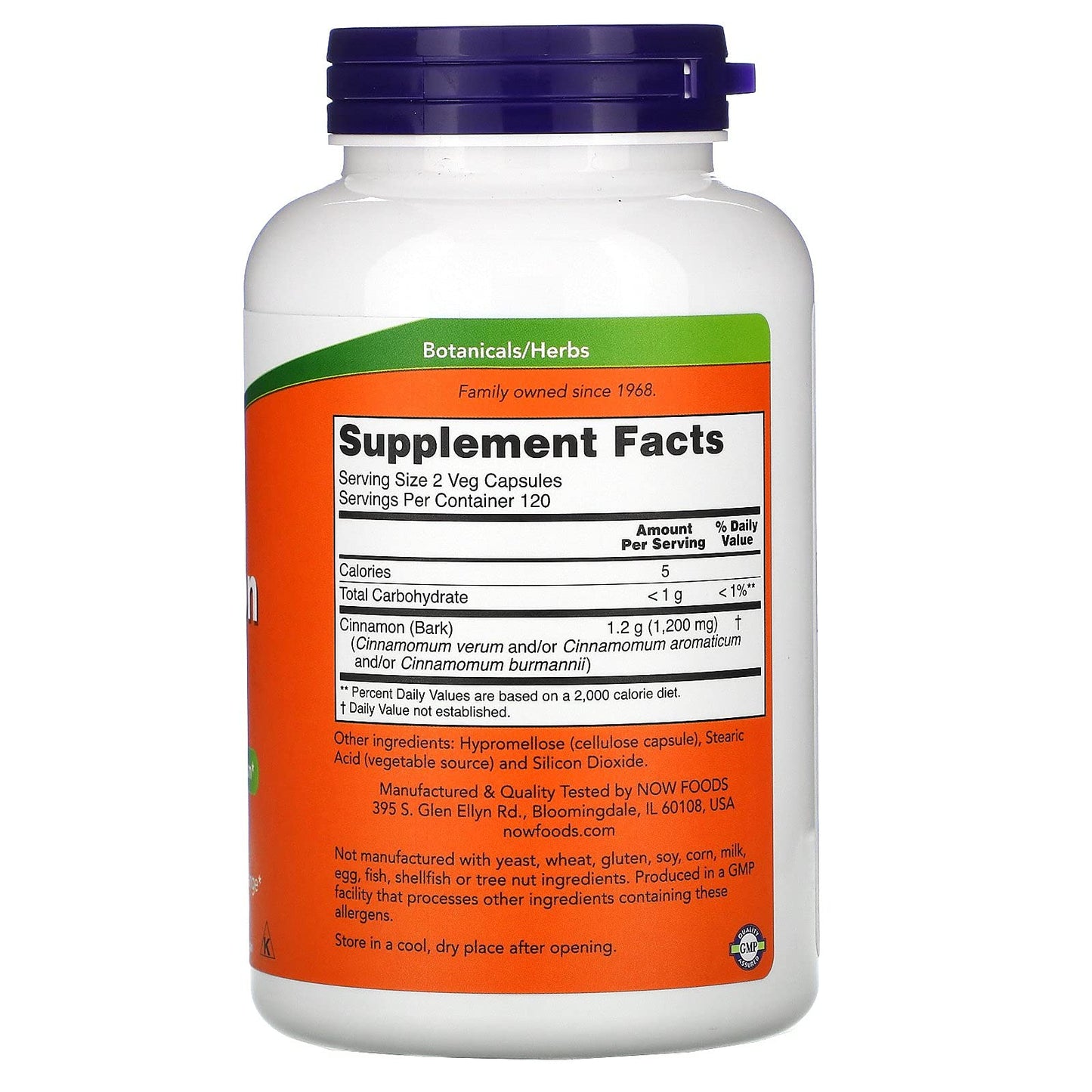 NOW Foods Cinnamon Bark Capsules, 720 Count