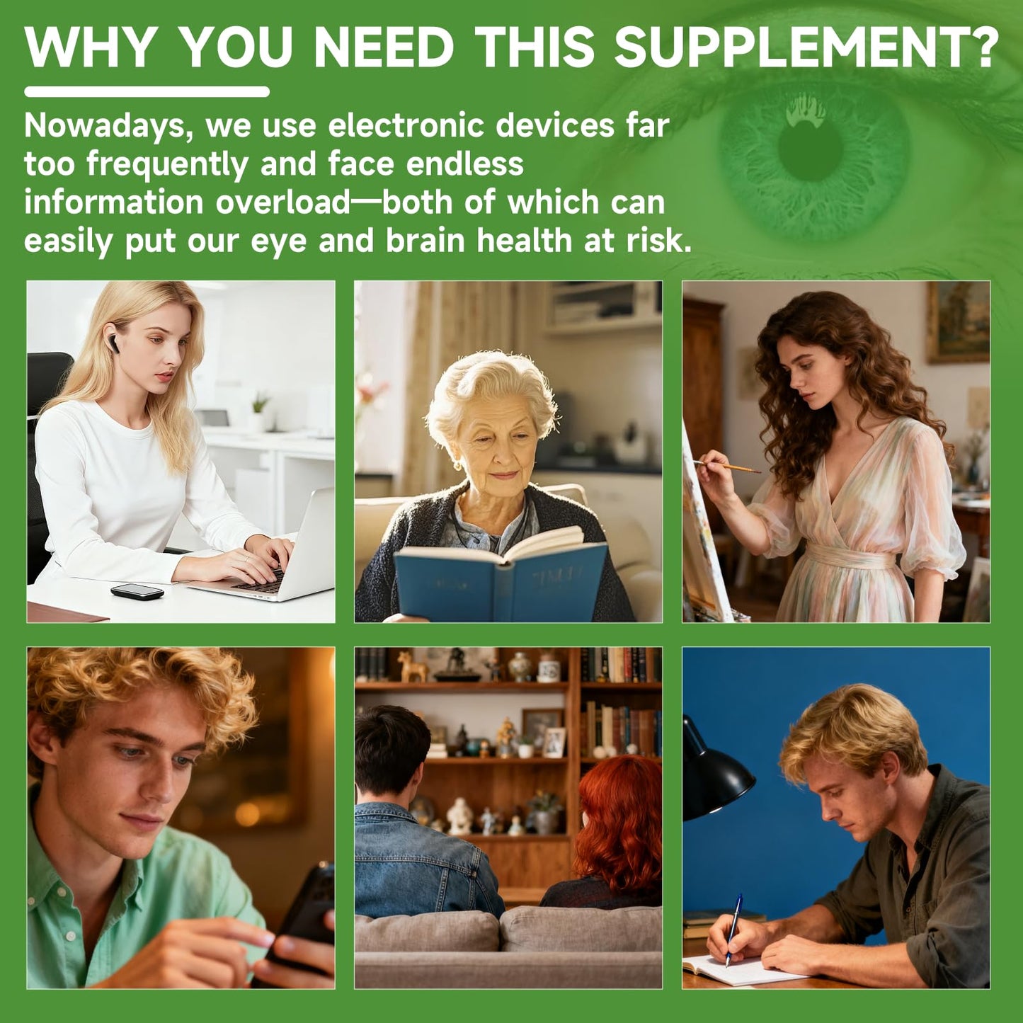SpenHerb Eye Vitamin and Mineral Supplement Vision Support with Lutein and Zeaxanthin, 180 Capsules