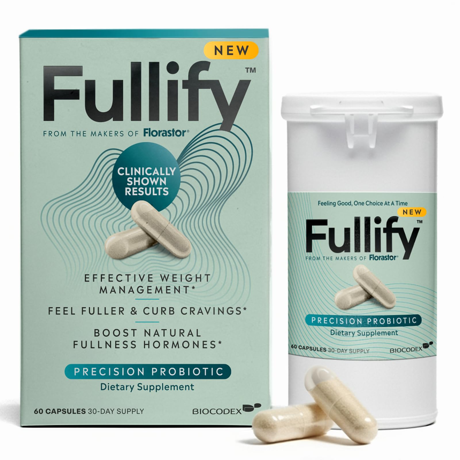 Fullify Weight Management Probiotics for Women and Men Clinically Shown to Curb Cravings with Hafnia Alvei HA4597, Chromium & Zinc, 60 Capsules