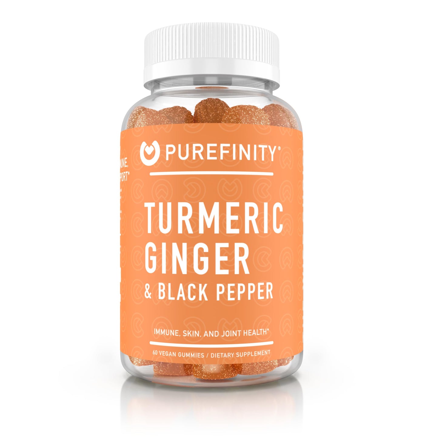 PUREFINITY Turmeric and Ginger Supplement Gummies with Black Pepper, Joint Support Curcumin Chewables, 60 Count