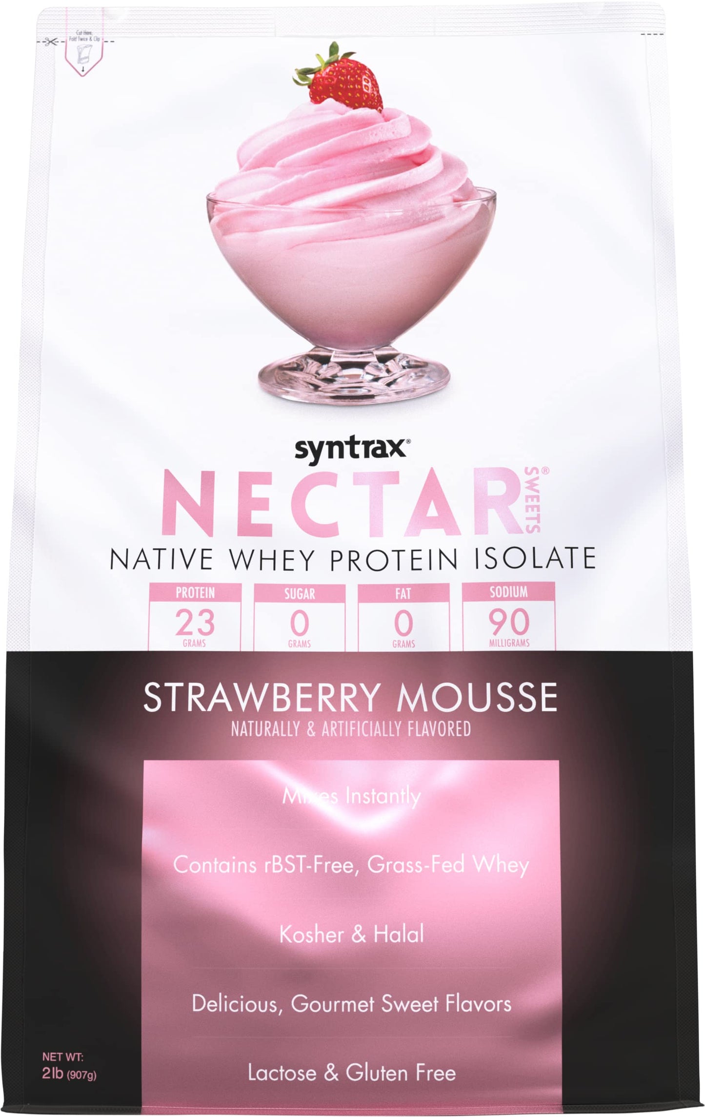 Syntrax Nectar Sweets Whey Protein Isolate Powder, Strawberry Mousse, 32 Servings