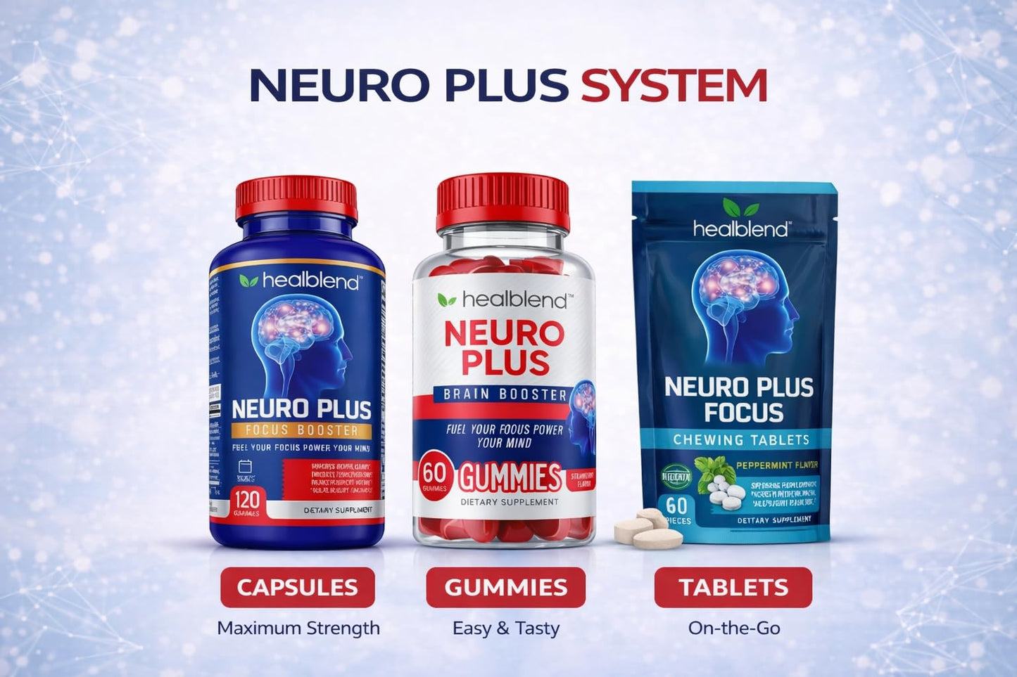 healblend Neuro Plus Brain Booster Gummies 60 Count