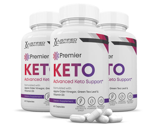 Justified Laboratories Premier Keto ACV Pills 1275MG Keto Support Blend Capsules, 180 Capsules
